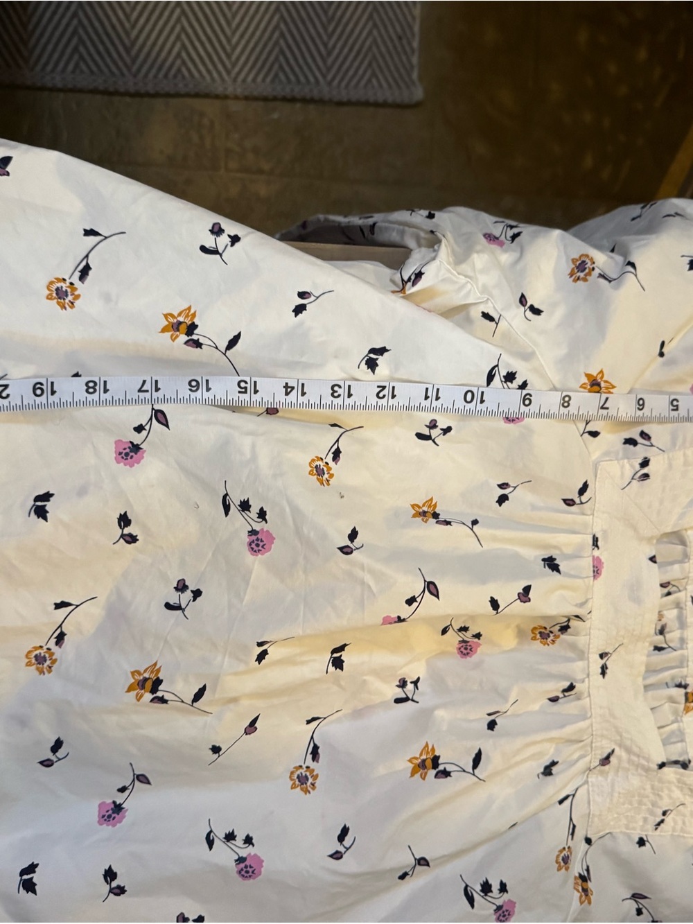 Madewell White Floral Square-Neck Peasant Blouse - Picture 7 of 8